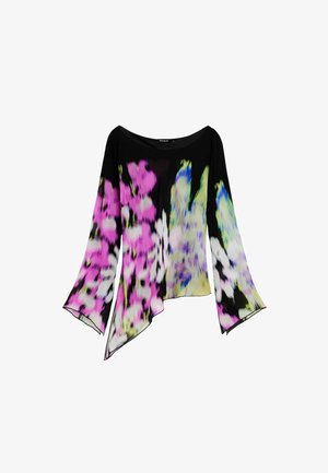 Desigual, LACROIX - ASYMMETRICAL PRINTED BLOUSE M. C. . - Blouse - black