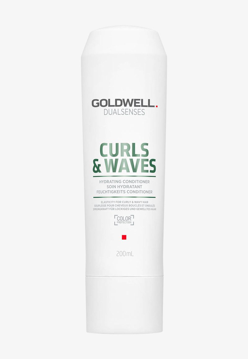 Après-shampoing hydratant Goldwell Dualsenses Curls & Waves pour cheveux bouclés et ondulés, flacon de 200 ml avec protection de la couleur.