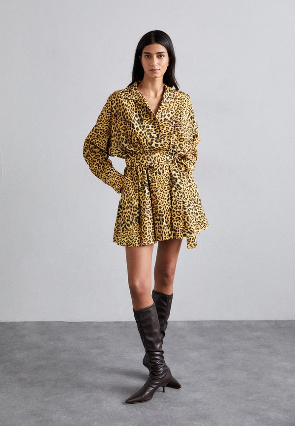 SUPER FLARED MINI DRESS - Shirt dress - cheetah patch2