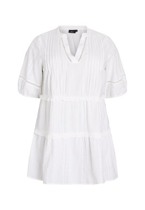 Zizzi A-FÖRMIGE MIT RÜSCHEN - Tunique - white