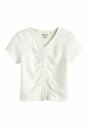 Next TEXTURED RUCHE FRONT REGULAR FIT - T-shirt print - ecru white