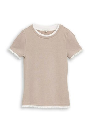 TOM TAILOR DENIM, T-SHIRT IM 2-IN-1-LOOK - T-shirt print - atmosphere beige melange
