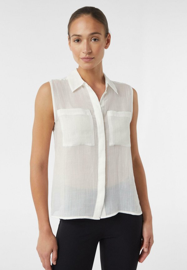 ÄRMELLOSE MIT AUFGESETZTEN TASCHEN - Hemdbluse - weiß