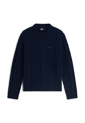 Tommy Jeans, TJM REG CABLE KNIT SWEATER - Trui - dark blue