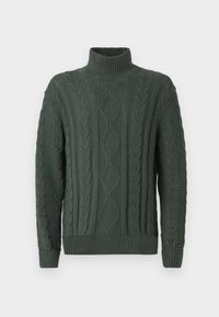 SLHUFFE RELAXED CABLE HIGH NECK - Strikkegenser - deep forest