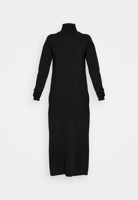 ROLLKRAGEN BASIC MAXI STRICKKLEID - Μάξι φόρεμα - black