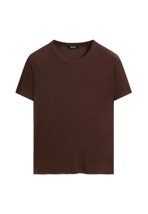 FLOWING SHORT SLEEVE - Basic T-shirt - brown