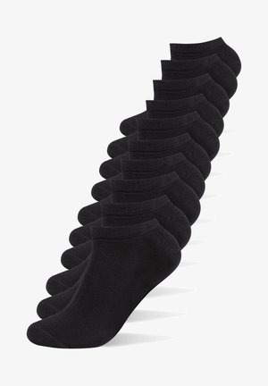 Calze nere alla caviglia esposte in fila, con una texture liscia, bordi elasticizzati e un design a profilo basso per il massimo comfort. Confezione da 12.