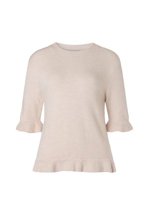 More & More, MORE & MORE KURZER, FEMININER HALBARMPULLOVER, RÜSCHEN - Strickpullover - almond melange
