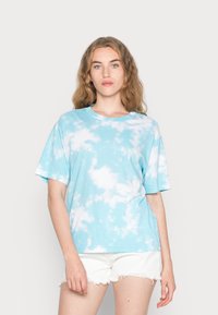 Monki T-shirt estampada - turquoise light unique