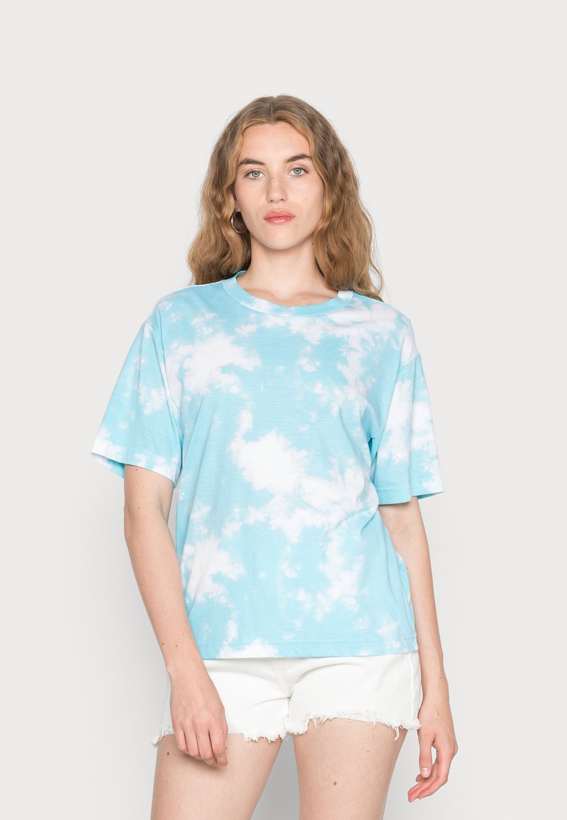 Monki T-shirt estampada - turquoise light unique