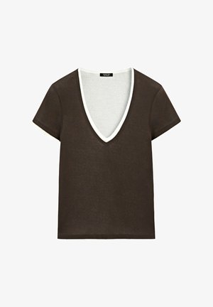 Massimo Dutti, T-Shirt basic - dark brown