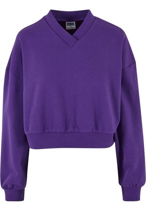 Urban Classics CROPPED V-NECK - Sweatshirt - realviolet