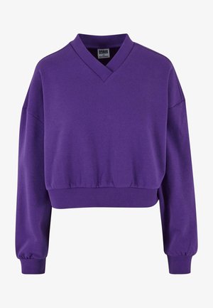 Violeta īsā kapuci ar V veida kakla izgriezumu un garām piedurknēm. Izgatavota no gludas auduma ar savilkta apakšmalu un ribinātām aprocēm.