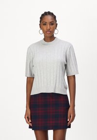 Bruuns Bazaar - ANEMONEBBGLADY KNIT - Basic T-shirt - grey melange Thumbnail Image 1