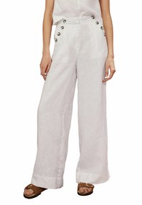 Next BUTTON WIDE LEG - Nadrágok - white