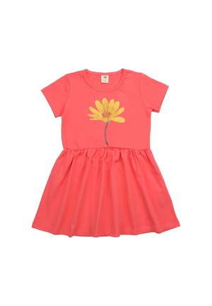 HUMMINGBIRDS AROUND FLOWERS - Jersey dress - pink