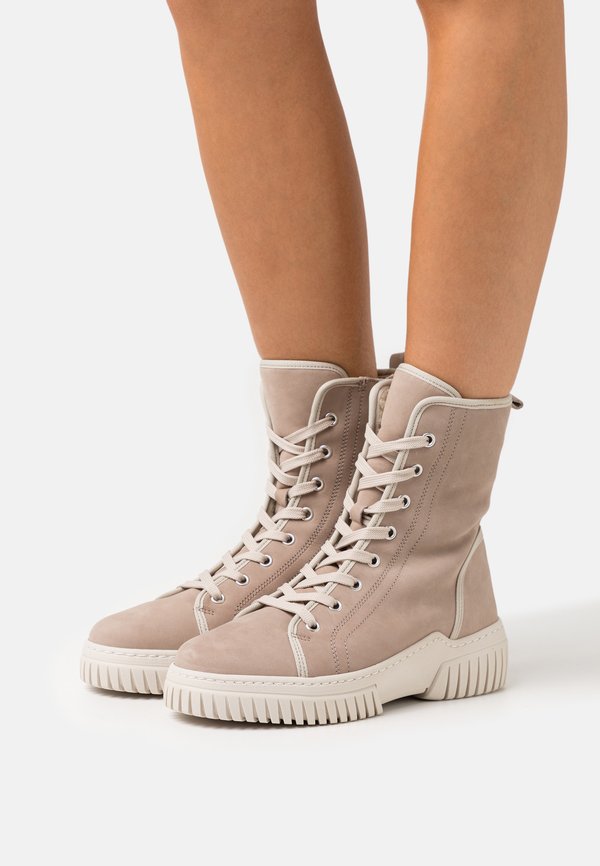 Schnürstiefelette - beige