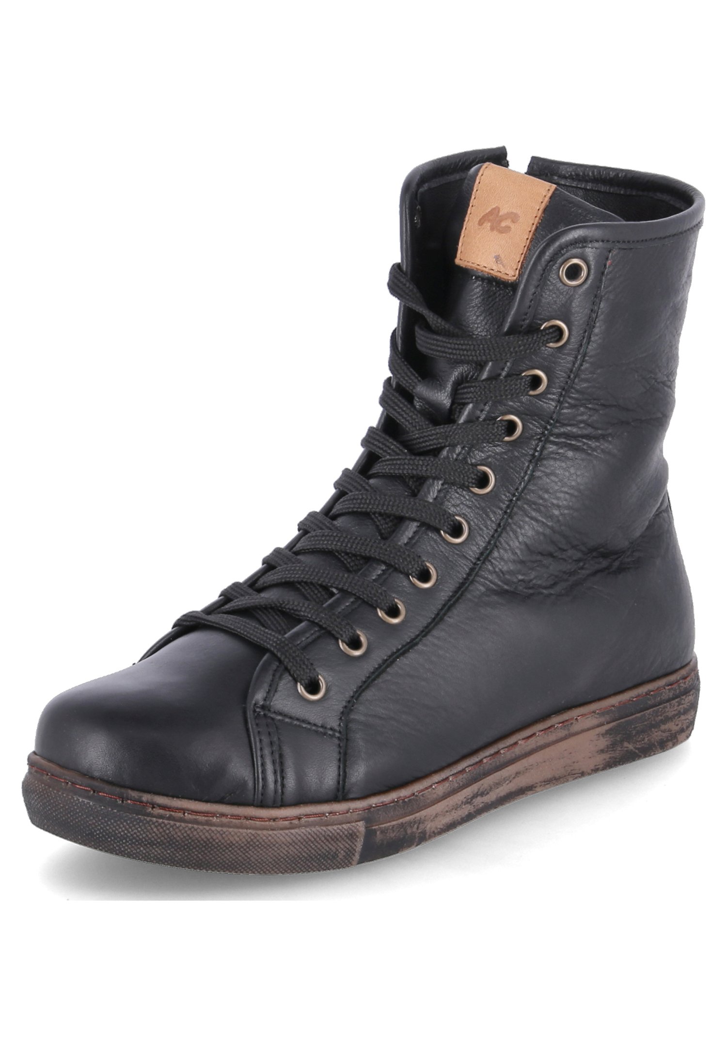 Bottines à Boucles ANDREA CONTI - Taille 36 - Style Gothique - Cuir Noir - Occasion Très Bon état