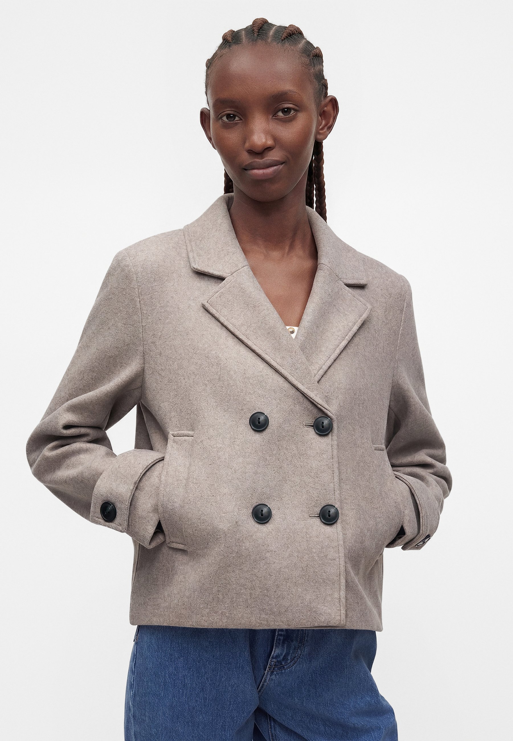 ONLY ONLFREJA SHORT DB JACKET OTW NOOS - Blazer - mocha meringue