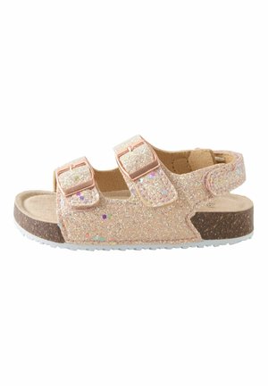 WIDE FIT DOUBLE TWO STRAP - Zapatos de bebé - rose gold glitter