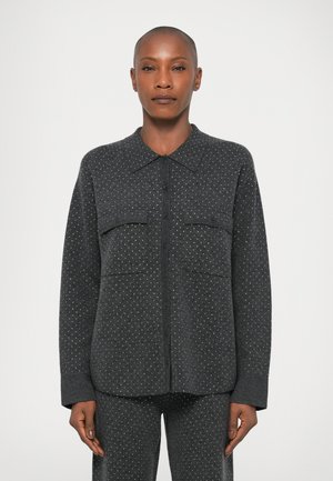 CARDIGAN LOOK SURCHEMISE STRASS - Kardigan - anthracite