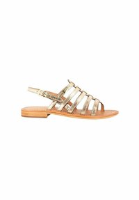 Sandales Tropéziennes Tongs En Cuir - Taille 41 - Couleur Marron Naturel Et Corail Fluo - Très Bon état