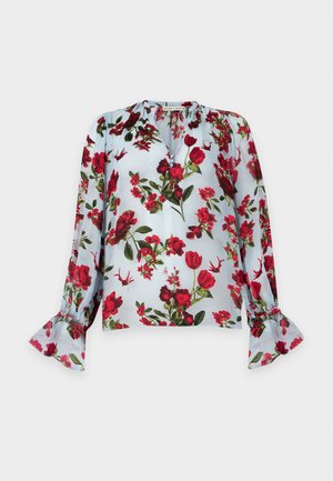 Alice + Olivia, MORANNE TIE RUFFLE - Blúz - american beauty/carolina blue
