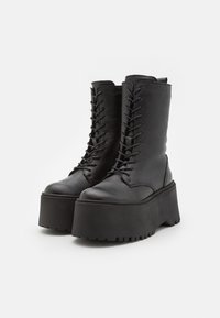 Zign LEATHER - Stivaletti con plateau - black