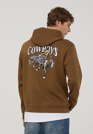 PESANTE CON STAMPA RODEO - Felpa con cappuccio - coccio