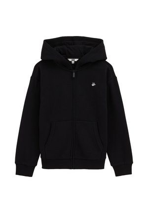 Bluză de molton cu fermoar - black