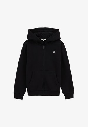 Športna jopa s kapuco na zadrgo - black