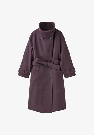 Stradivarius, LONG HIGH NECK SOFT-TOUCH COAT - Trench - purple