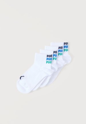 LOGO BLOCK QUARTER UNISEX 4 PACK - Chaussettes - white/racing blue/green