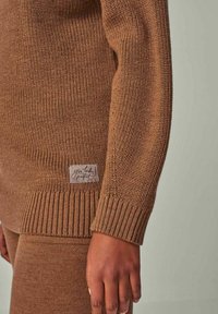 YOU LOOK PERFECT EVE - MERINO KNIT SWEATER WITH STAND-UP COLLAR - Strickpullover - cognac