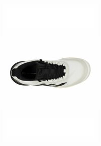 Schwarz-weißer Sneaker mit einem Obermaterial aus Netzgewebe, runder Zehenpartie, dicke Gummisohle und kontrastierenden Schnürsenkeln. Beinhaltet dezente Logodetails.
