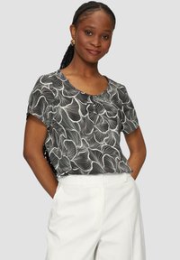 s.Oliver BLACK LABEL MET FIJN MOTIEF EN PLOOITJES - Bluse - schwarz