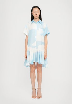 ALL OVER CLOUD PRINT DRESS - Shirt dress - light blue