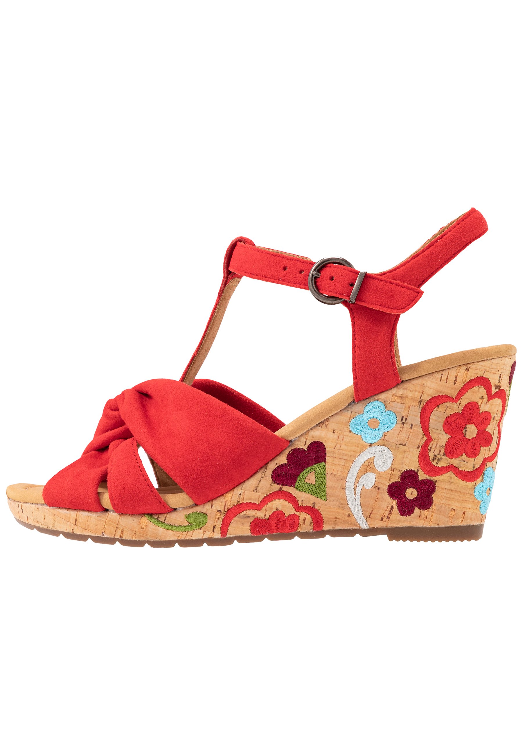 Gabor Comfort Sandalen met sleehak - flame/Rood - Zalando.nl