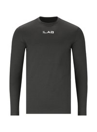 Musta pitkähihaine paita, joka on valmistettu pehmeästä kankaasta, pyöreä pääntie ja valkoisella "LAB" -teksti rintakehässä. Yksinkertainen, hyvännäköinen malli.