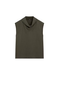 Massimo Dutti FLOWING GARMENT WITH DRAPED NECK DETAIL - Camicetta - dark green