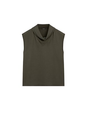 Massimo Dutti FLOWING GARMENT WITH DRAPED NECK DETAIL - Blouse - dark green