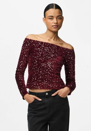 Pieces OFF SHOULDER KAM - Blusa - tawny port