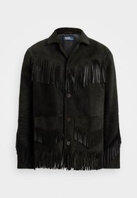 FRINGE SUEDE JACKET - Kožnata jakna - black