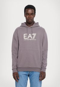 EA7 Emporio Armani FELPA - Felpa con cappuccio - volcanic glass