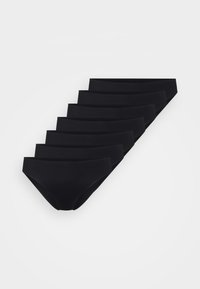 Black cotton briefs in a seamless design, displayed in a stacked arrangement, featuring a smooth texture and a classic cut.