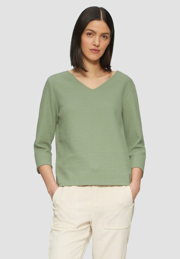 STRUKTURIERTES 3 4 ÄRMELN - Strickpullover - olivgrün