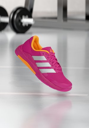 DROPSET BASE - Trening copati - semi lucid fuchsia/silver-coloured metallic/lucid tangerine