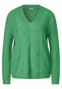 Street One Stickad tröja - mottled light green