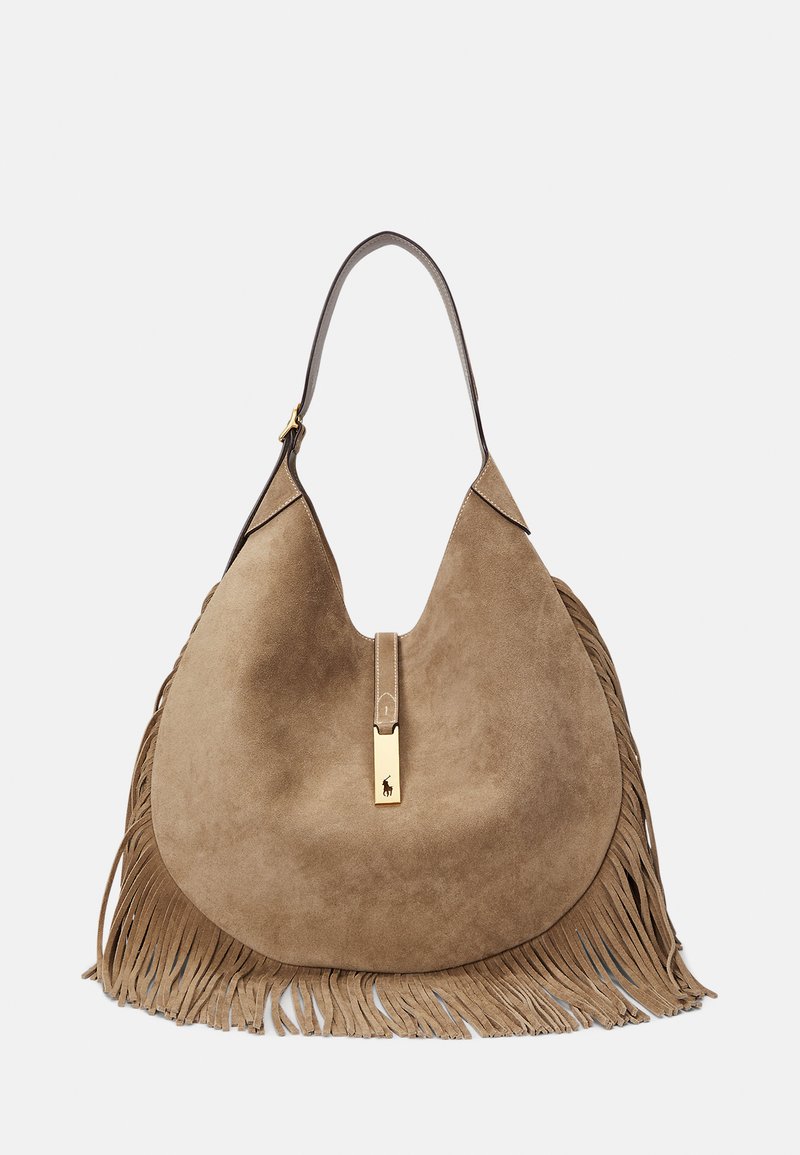Polo Ralph Lauren POLO ID LARGE FRINGE SUEDE SHOULDER BAG - Velika torba - clay